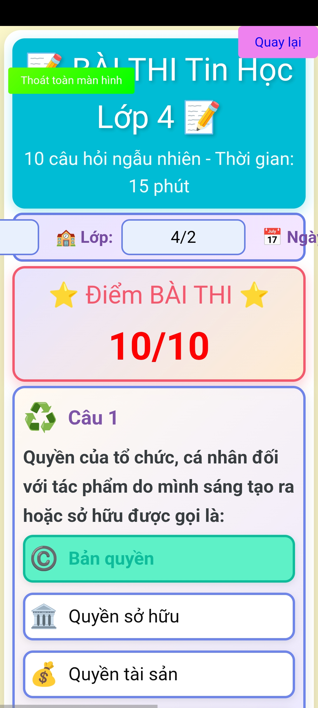 Bài thi
